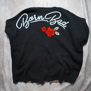 Wildfox Born Bad Rose Embroidered Open Knit Oversized Cardigan - Women’s Small